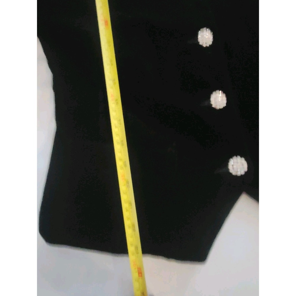 Vintage 80s 90s Chaus Black Velvet Blazer Women Size 6 Rhinestone Buttons Lined - Picture 10 of 10